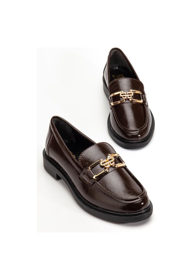 Dilimler Ayakkabı Kahverengi Kadın Loafer Günlük Ayakkabı Kırışık Rugan Tokalı-4339 Kahverengi Dilimler Ayakkabı Kahverengi Kadın Loafer Günlük Ayakkabı Kırışık Rugan Tokalı-4339 Kahverengi
