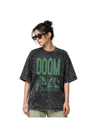 Doctor Victor Von Doom Süper Kahraman Film Ön Baskılı Unisex Over Siyah