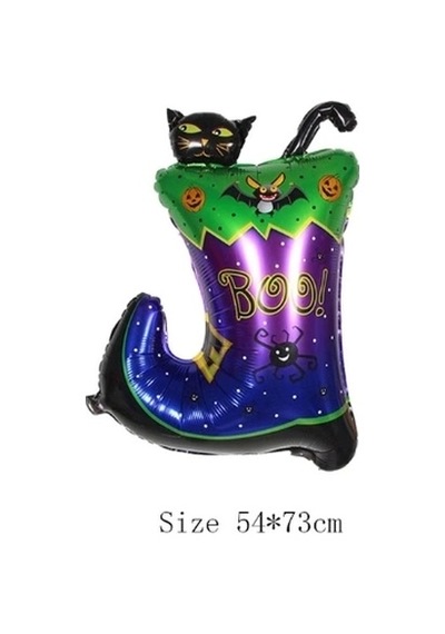 Halloween Çizmeli Kara Kedi Folyo Balon Çok Renkli