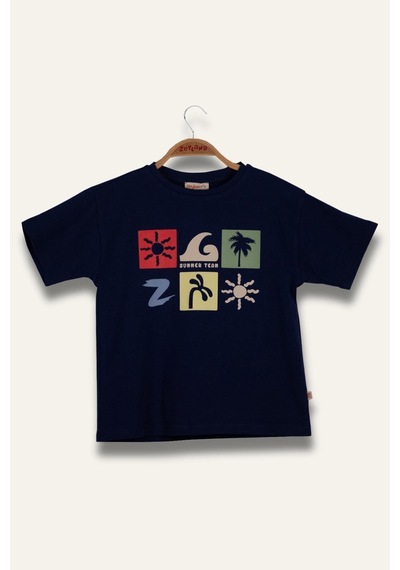 Zeyland Erkek Çoçuk Future Baskılı T-shirt - Lacivert Lacivert