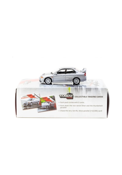 Eco Lounge 1/64 Mitsubishi Lancer Gsr Lution Iv Silver With Tarmac Cards