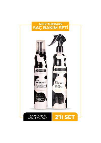 Morfose Milk Therapy Fön Suyu 400 ML + Milkshake Saç Bakım Köpüğü 200 ML