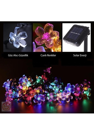 Technojet 20 Ledli Solar Çiçekli Rgb Bayçe Aydınlatma Dekorasyon Çok Renkli