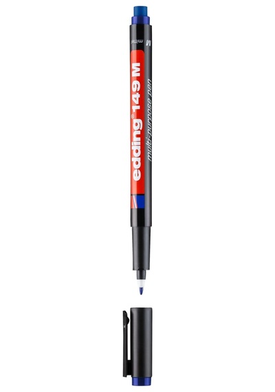 149 M Çok Amaçlı Asetat Kalemi - Permanent Kalem Silgili 1.0mm Mavi 10 Lu Paket Mavi
