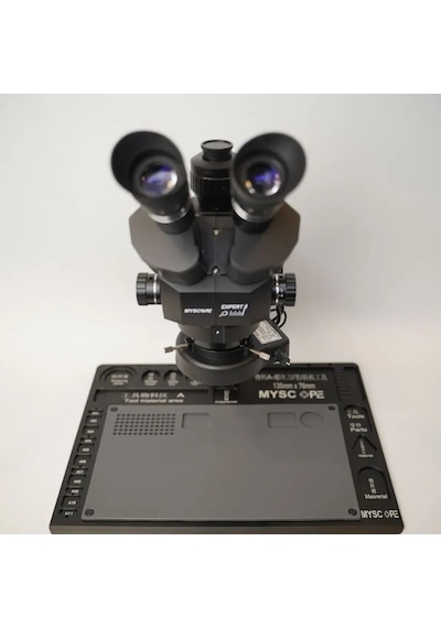 Myscope Td-7s Kamera Yuvalı Profesyonel Trioküler Siyah Kafa Tamir Mikroskobu Siyah Çalışma Tablası My-7s