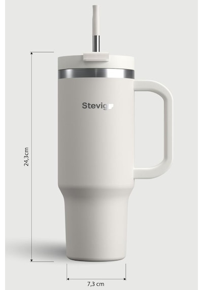 Stevig 2 Moods Tuck-in Tumbler Sızdırmaz Çelik Termos 900 Ml White Sand St-242 Beyaz