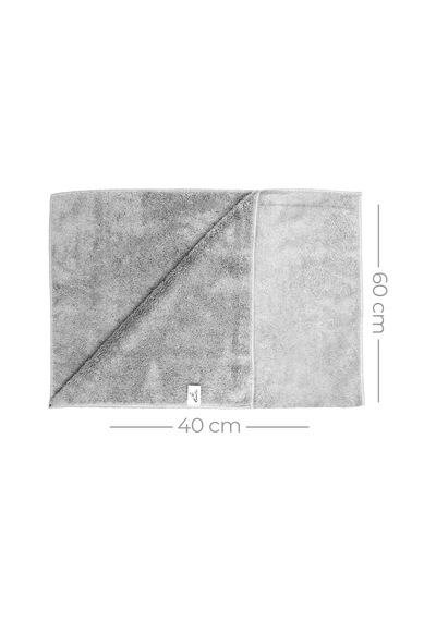 Mikrofiber Çift Yüzlü Araç Kurulama Bezi 40X60 440Gr/M2 - Gri