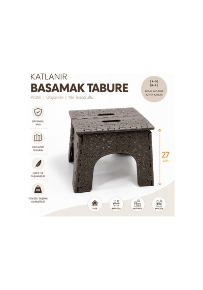 Taşınabilir Pratik Katlanabilir Piknik, Kamp, Mutfak, Banyo Taburesi Ton Farkı Olabilir Kahverengi