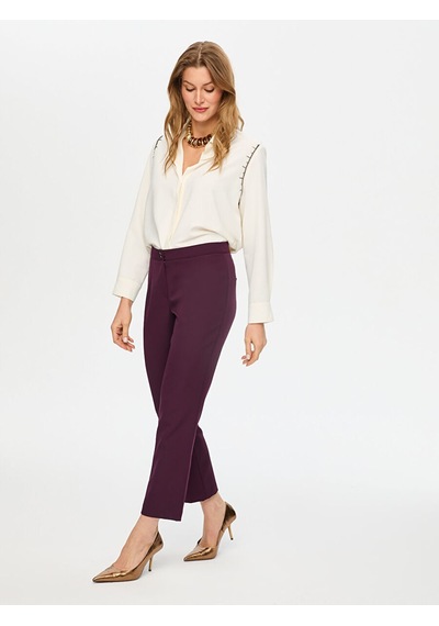 Faik Sönmez Staright Fit Şık Krep Pantolon S26pnt015 Us26pnt015203 Koyu Mürdüm