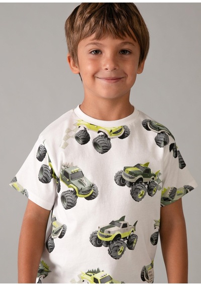 Mayoral Erkek Çocuk Baskılı Tshirt Krem Krem