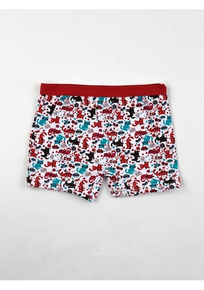 Gümüş Kız Çocuk Desenli Likralı Boxer 3072 - 6 Adet