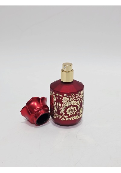Desenli Doldurulabilir Parfüm Şişesi 50ml Kırmızı - 003