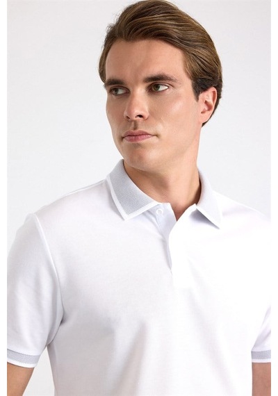 Süvari Beyaz Regular Düz Baskısız Pike Polo Yaka Tişört Sts1014000007-bey