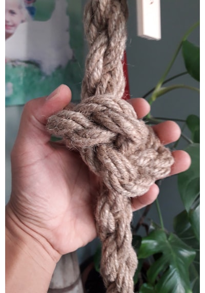 Büyük Irk Papağan Tırmanma Halatı 110 Cm Çap 33 Mm %100 Doğal Kafes Oyuncağı Stres İpi Jüt Halat Macaw Kakadu Jako Amazon Eklektus