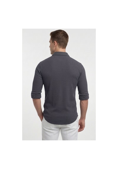 Deepsea Füme Slim Fit Örme Kumaş Likralı Erkek Gömlek Nefes Alan Esnek Ve Modern Tasarım 2602604 Deepsea Füme Slim Fit Örme Kumaş Likralı Erkek Gömlek Nefes Alan Esnek Ve Modern Tasarım 2602604