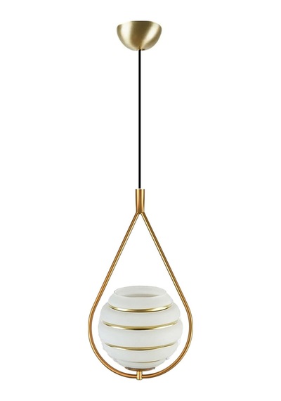 Damla Camlı Tekli Modern Hol Salon Oturma Odası Giriş Tekli Avize Gold