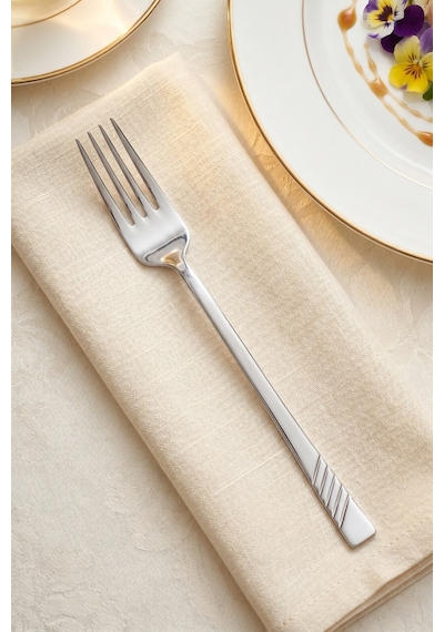 Karat Steel 6 Parça Yemek Çatalı Takımı - 21 Cm Silver6
