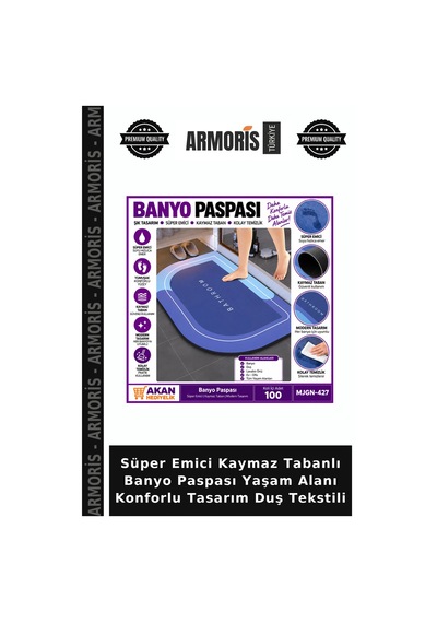 Süper Emici Kaymaz Tabanlı Banyo Paspası Yaşam Alanı Konforlu Tasarım Duş Tekstili Çok Renkli