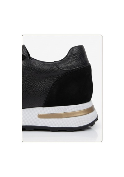 Crc Ayakkabı Erkek Hakiki Deri Siyah Günlük Nefes Alabilen Ortopedik Sneaker Ayakkabı