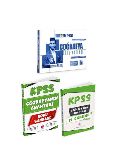 2026 Kpss'nin Anahtarı Coğrafya Soru + Deneme + Benim Hocam Coğrafya Ders Notları 3 Kitap