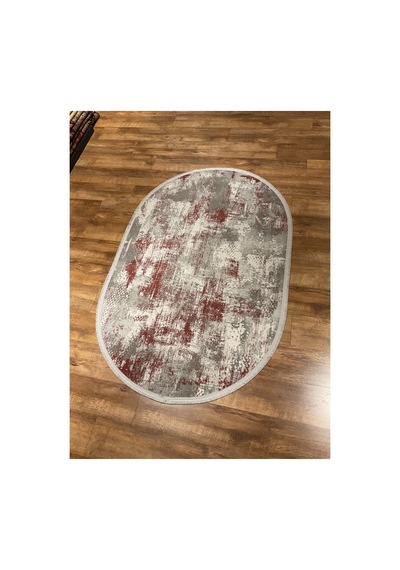 Begonvil Bv03b Bordo-krem Oval Halı Çok Renkli