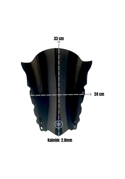 Yamaha R25 2015-2018 Uyumlu Ön Cam Siyah