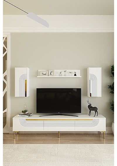 Tvr1803bg - Meyra Tvr180 Ünitesi Takım Beyaz-gold 180cm Beyaz-gold