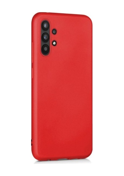 Samsung Galaxy Uyumlu A13 4g Esnek Soft Tasarım Dayanıklı Kılıf Ve Tam Kaplayan Ekran Koruyucu Col177328-kırmızı