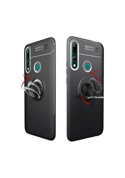 Huawei P30 Lite Kaliteli Yüzüklü Stant Kilif 319247499 - Renk / Siyah