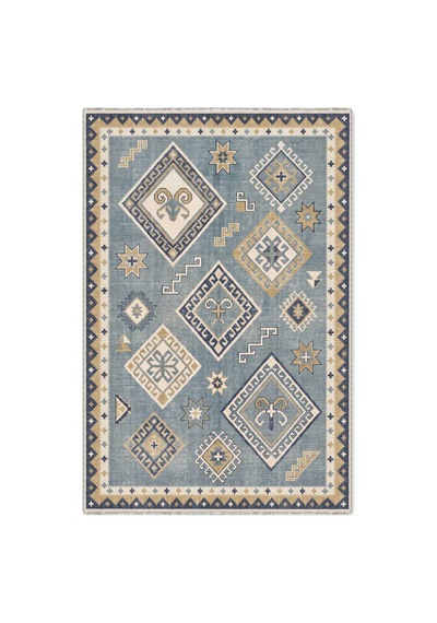 Dekoratif Halı Kaymaz Taban Leke Tutmaz Yıkanabilir Kilim Özel Ölçü Salon Halısı 3054 Çok Renkli