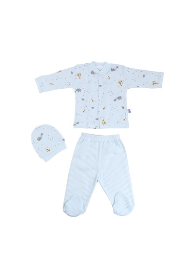 Sebi Bebe Fil Zürafa Pijama Takımı 9193 Mavi