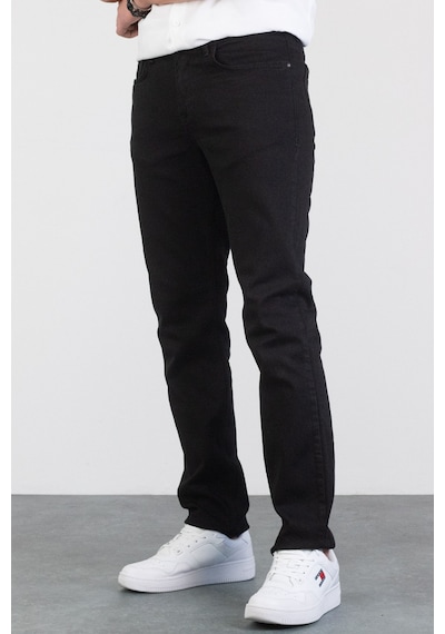 HLT Jeans Erkek Siyah Regular Boru Paça Esnek Likralı Denim Jeans Kot Pantolon Hlthe001973 - Siyah Siyah
