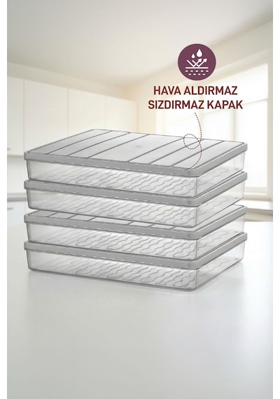 Selka Home 4 Adet 2,25  Lt. Nora Organizer Buzdolabı Buzluk Düzenleyici Saklama Kabı
