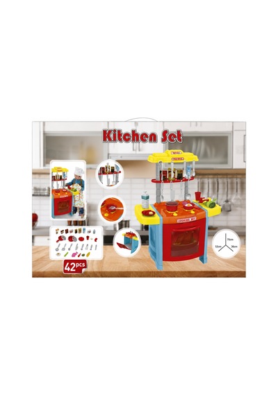 S00092214 Mutfak Set Fırın/ocak 42prç Ses Işık Kırmızı