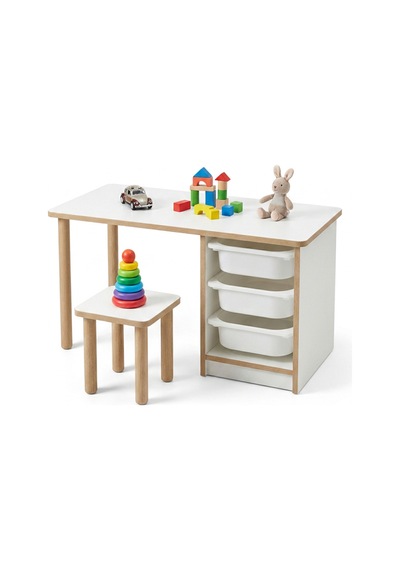 Nest 3 Küçük Sepetli Çocuk Aktivite Masası Y:50 G:90 D:42 / Beyaz