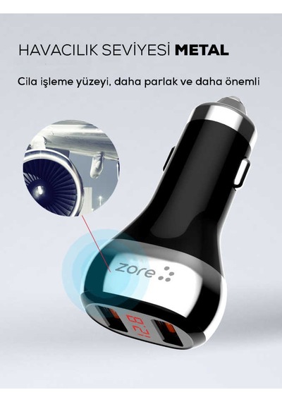 Zore Zr-C2 Micro 2 in 1 Araç Şarj Seti