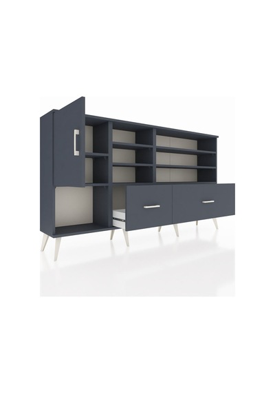 Arges Konsol 8 Raflı 2 Çekmeceli Tek Kapaklı 176x30x99 Antrasit-antrasit Antrasit - Antrasit Arges Konsol 8 Raflı 2 Çekmeceli Tek Kapaklı 176x30x99 Antrasit-antrasit Antrasit - Antrasit