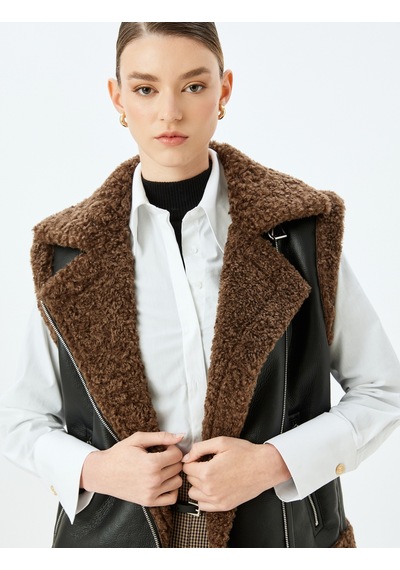 Koton Kolsuz Fermuarlı Yakası Ve Astarı Peluş Suni Deri Oversize Biker Yelek Siyah 5wak20195ew Siyah Koton Kolsuz Fermuarlı Yakası Ve Astarı Peluş Suni Deri Oversize Biker Yelek Siyah 5wak20195ew Siyah