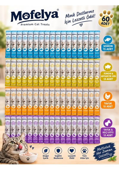Krem Kedi Ödül Maması Karışık Tatlar 15 Gr X 60 Ad.