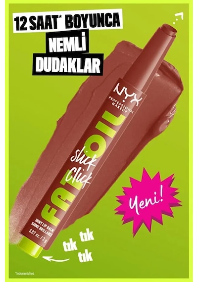 Nyx Professional Makeup Fat Oil Slick Click Parlatıcı Nemlendirici Nude Tonlu Dudak Balmı - 05 Link In My Bio 05