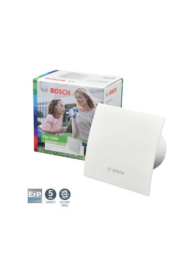 Bosch F1500 W 100 Sessiz Plastik Banyo Aspiratörü-Fanı 102 M3H