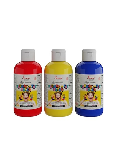 Kırmızı-mavi-sarı Parmak Boyası 3'lü Set 3x250gr 12