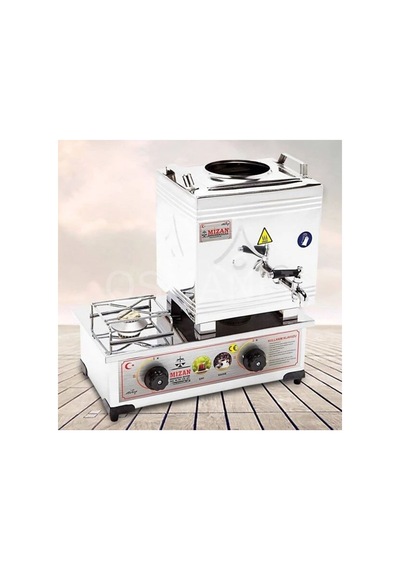 Mç 101 Çift Tabanlı Çay Makinesi 10 Lt Tek Demlikli Gazlı Çay Kazanı Semaver