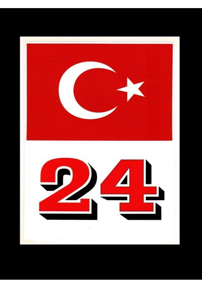 Türkiye Bayraklı Erzincan 24 Plaka Kodu Ön Cam Sticker