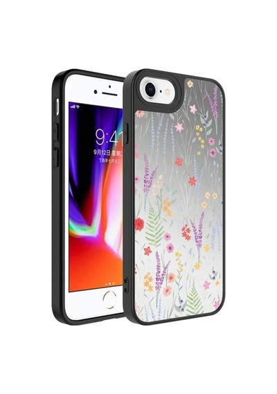 Apple Uyumlu iPhone Se 2020 Kılıf Aynalı Desenli Kamera Korumalı Parlak Zore Mirror Kapak Dallar