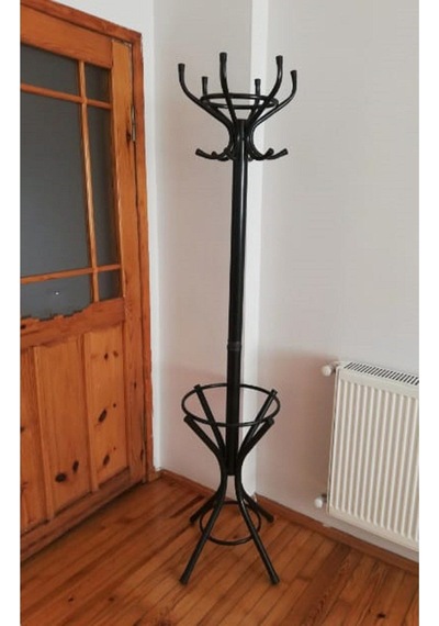 Teknor Lüks Siyah Metal Portmanto Askılık Siyah