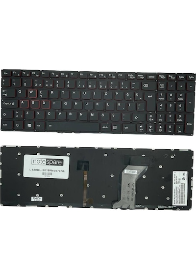Lenovo Uyumlu Flex 3-1580 Type 80r4 Klavye Tr Işıklı Siyah