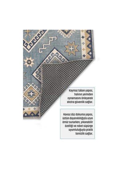 Dekoratif Halı Kaymaz Taban Leke Tutmaz Yıkanabilir Kilim Özel Ölçü Salon Halısı 3054 Çok Renkli