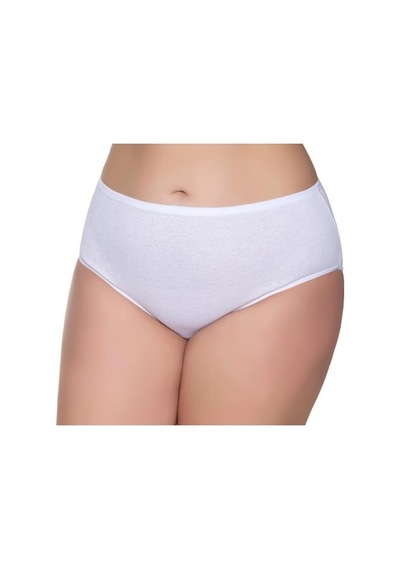 12 Li Paket Sedef Yıldız Bayan Büyük Beden İnce Lastik Külot 1047 Beyaz