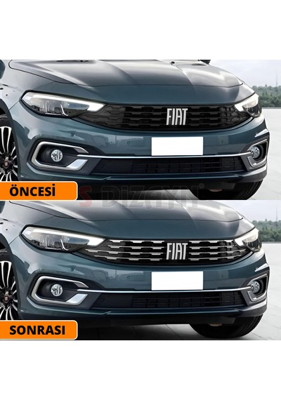 Ototunıng53 Fiat Egea Set Krom Ön Alt Panjur Çıtası Fiat Egea Krom Ön Panjur 2020 Üzeri Uyumlu 8 Prç.